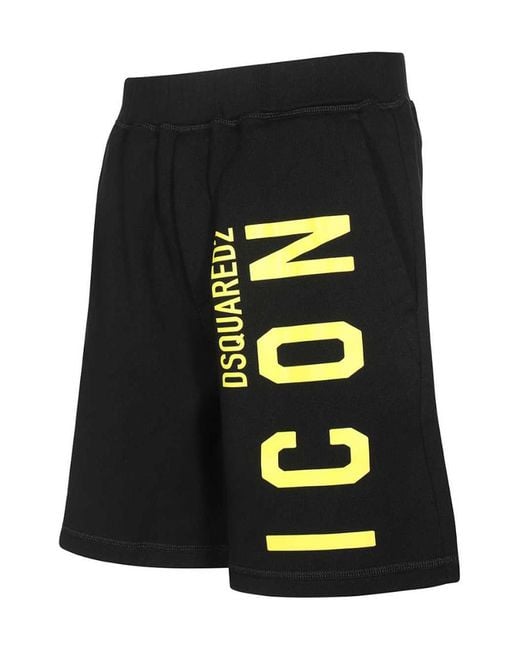 DSquared² Black Icon Logo Track Shorts for men
