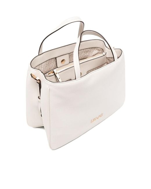 Liu Jo Natural Logo Trim Two-Handle Tote Bag