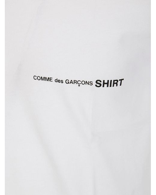 Comme des Garçons White Comme Des Garçons Shirt Logo Printed Crewneck T-Shirt for men