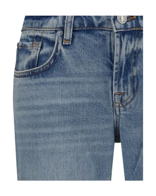 7 For All Mankind Blue Low Rise Flare Jeans