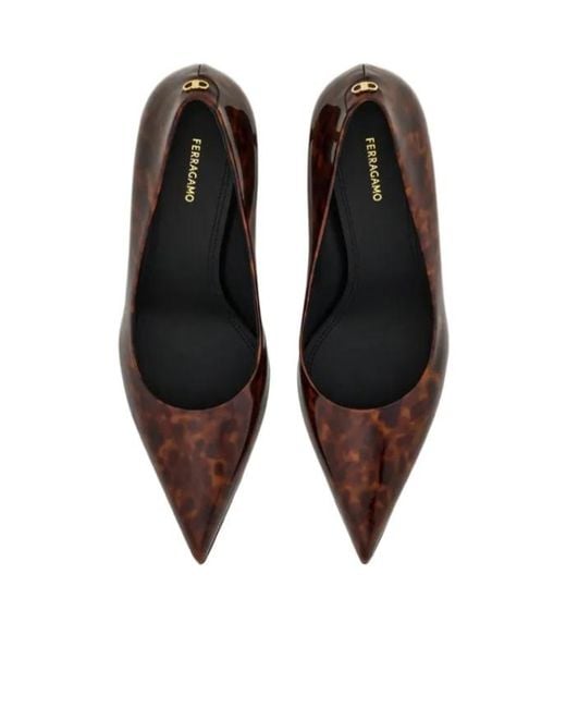 Ferragamo Brown Pointed High Heels