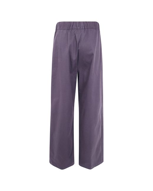 Semicouture Purple Pleated Wide-Leg Pants