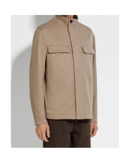 Zegna Brown Long-Sleeved Field Jacket for men