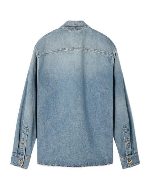 Versace Blue Denim Zipped Overshirt for men