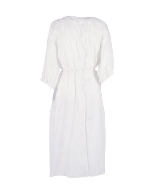 Ermanno Scervino White Belted Midi Dress