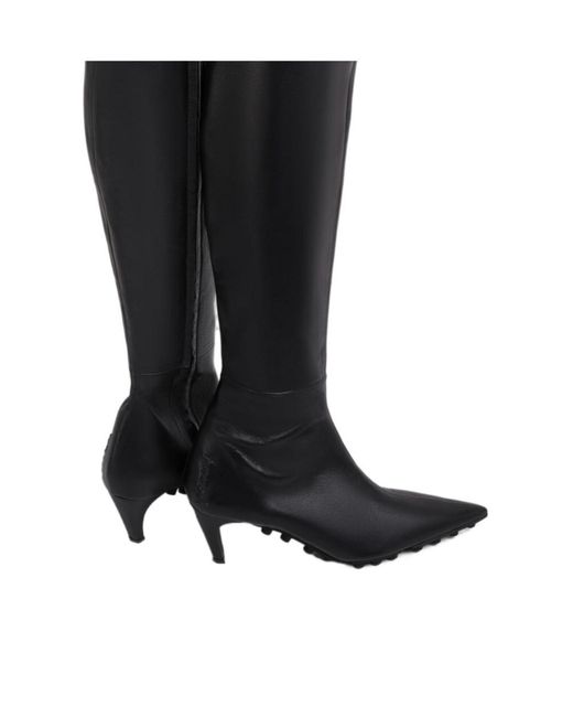 Marni Black Knee-High Spike Boots