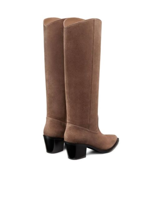 Stuart Weitzman Brown Thick Heeled Short Boots