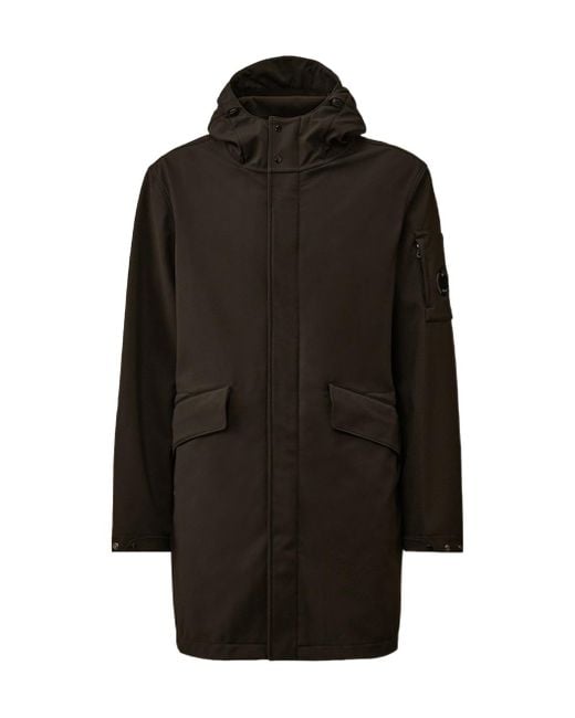 C P Company Black Lens-Detail Hooded Jacket for men