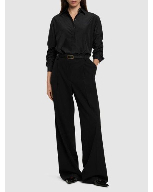 Michael Kors Black Point-Neck Long-Sleeved Shirt