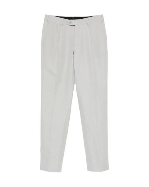 Brioni Gray Pleated Trousers for men