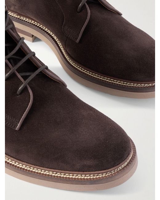 Brunello Cucinelli Lace-Up Ankle Boots in Brown for Men | Lyst UK