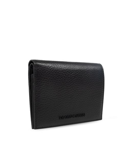 Emporio Armani Black Logo Lettering Bi-Fold Wallet for men