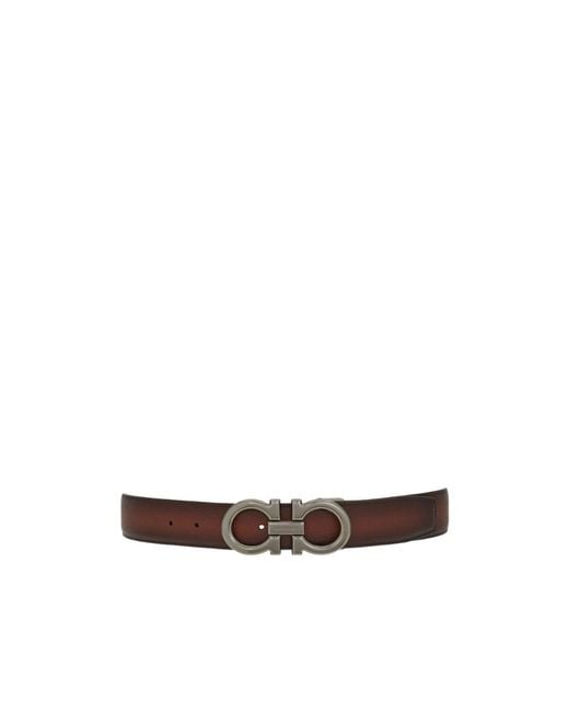 Ferragamo White Ferragamo Eyewear Reversible Gancini Belt for men