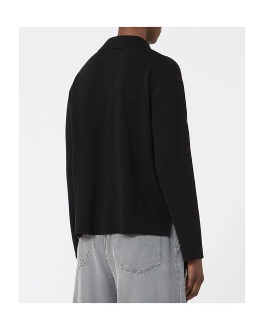 Max Mara Black Smmfrisia Long-Sleeved Knitted Polo Shirt