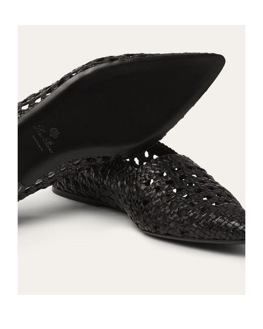 Loro Piana Black Ayame Flat Ballet Shoes