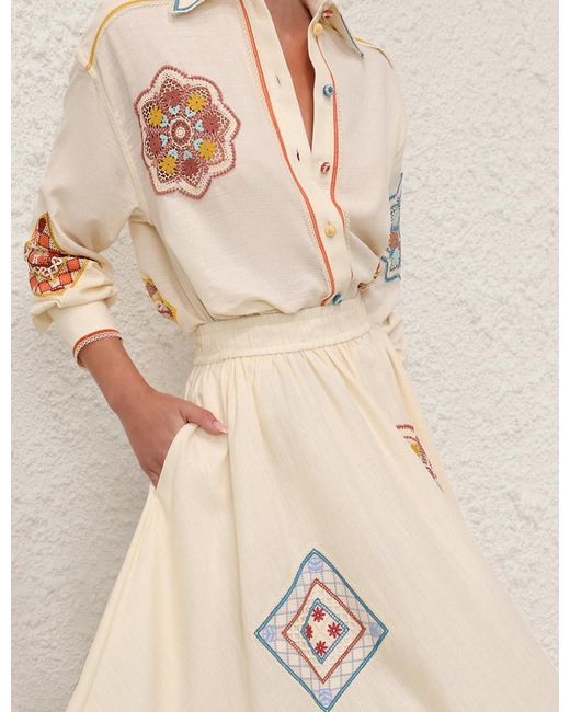 Zimmermann Natural Pattern Skirt