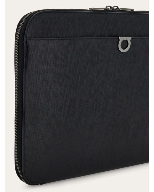Ferragamo Black Gancini Document Holder for men