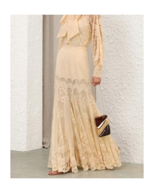 Zimmermann Natural Valiant Panelled Maxi Skirt