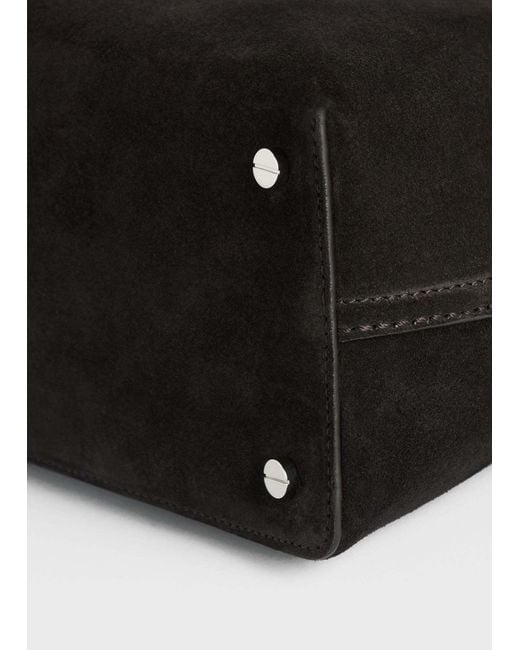 Totême Black Totême Logo Plaque Foldover Top Shoulder Bag