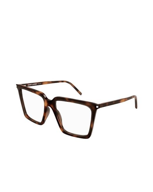 Saint Laurent White Eyewear Square Frame Glasses