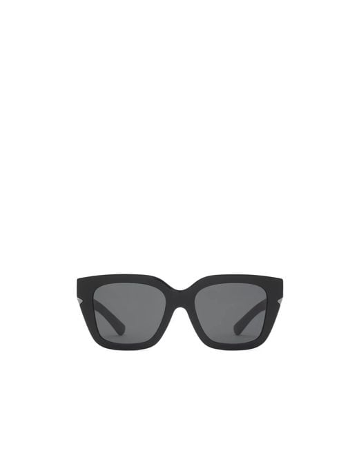 Burberry Gray Inlaid Check Square Sunglasses