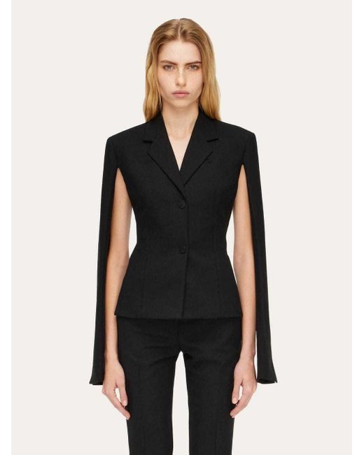 Ferragamo Black Ferragamo Cut-Out Detailed Blazer