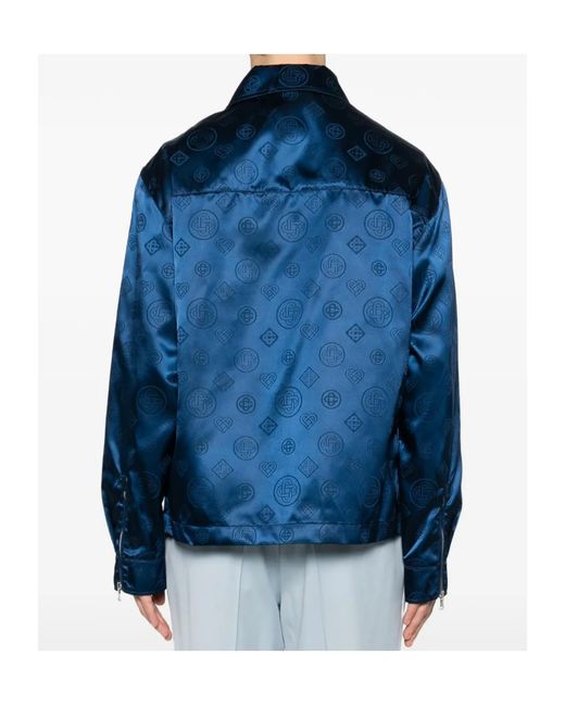 Casablanca Blue Patterned Zip Jacket for men