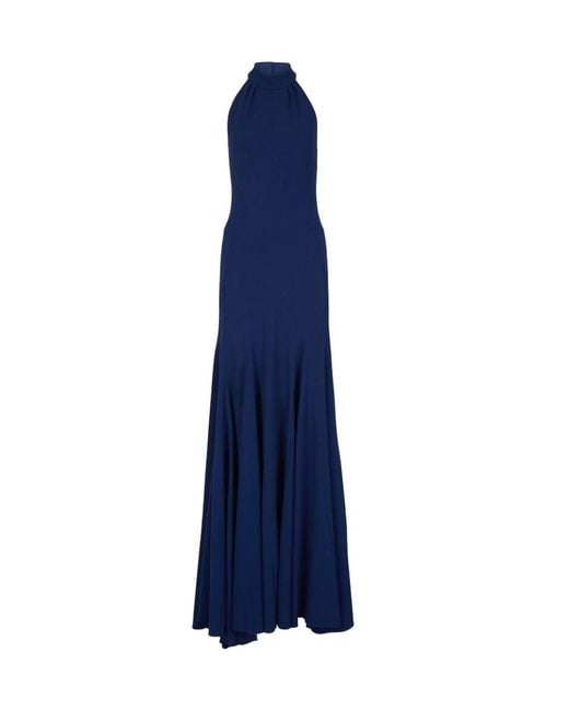 Stella McCartney Blue Magnolia Bare-Back Dress
