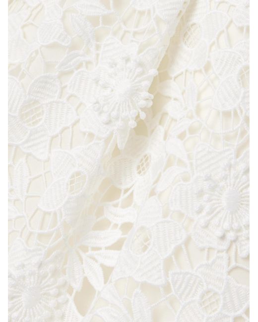 Safiyaa White Lace Midi Dress