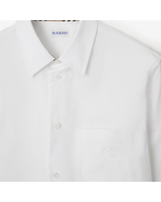 Burberry White Checked Long-Sleeved Buttoned Shirt for men