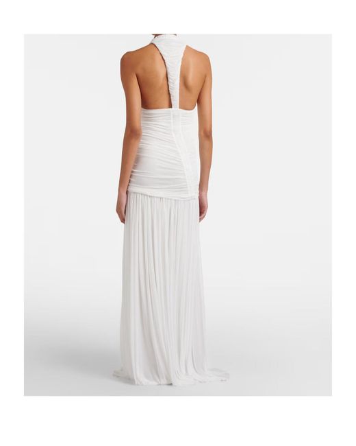 Christopher Esber White Bridal Orion Ruched Halterneck Gown