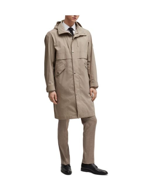 Boss Brown Long Hooded Parka for men