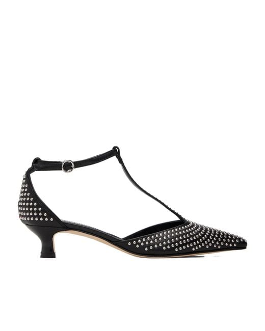Aeyde Black Liz Mini Studded Leather High Heels