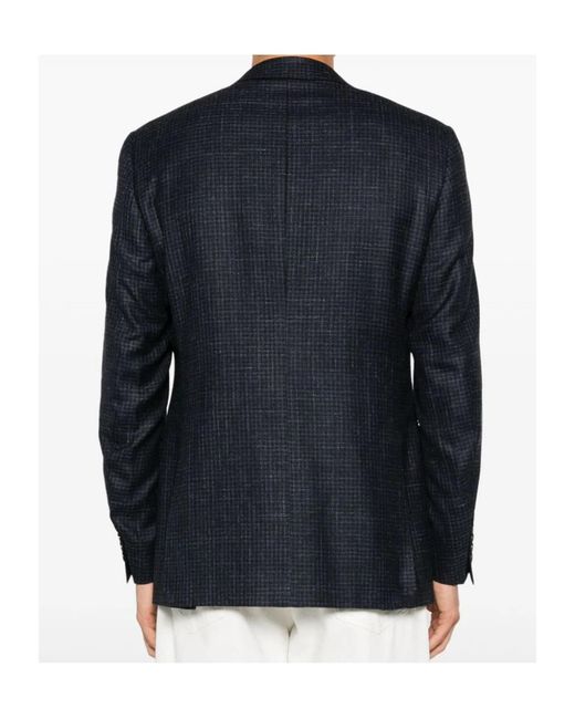 Canali Blue Single-Breasted Blazer for men