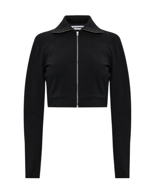Jil Sander Black Zipped Cropped Jacket