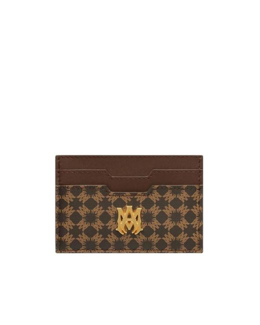 Amiri Brown Logo Card Holder for men
