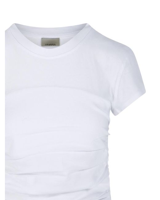 Isabel Marant White Isabel Marant Maelie Ruched Detailed T-Shirt