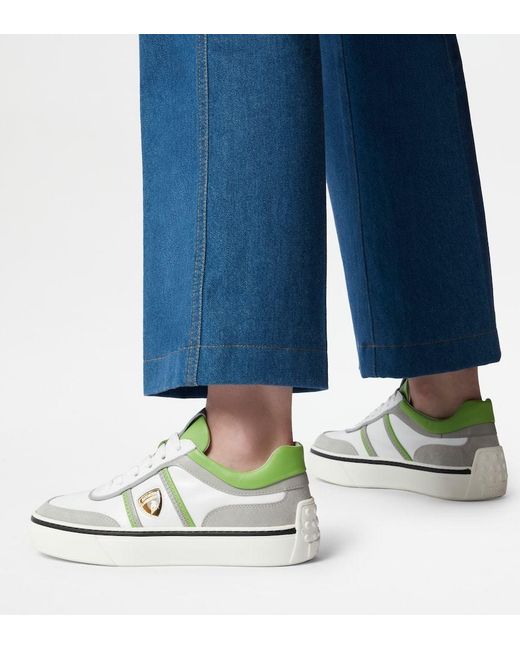 Tod's Green Round Head Low-Cut Sneakers