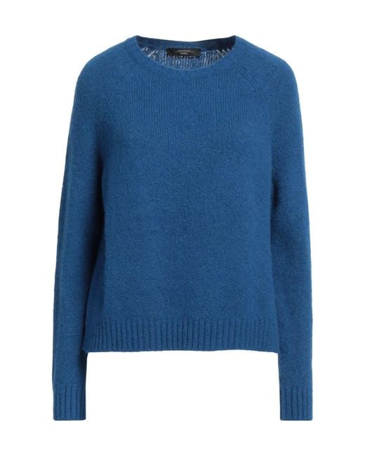 Weekend by Maxmara Blue Solid Color Knit Sweater