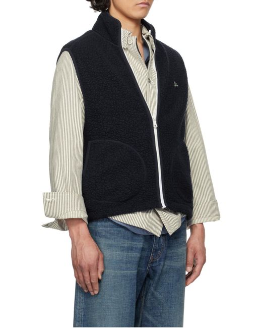 Drake's Blue Sleeveless Vest for men