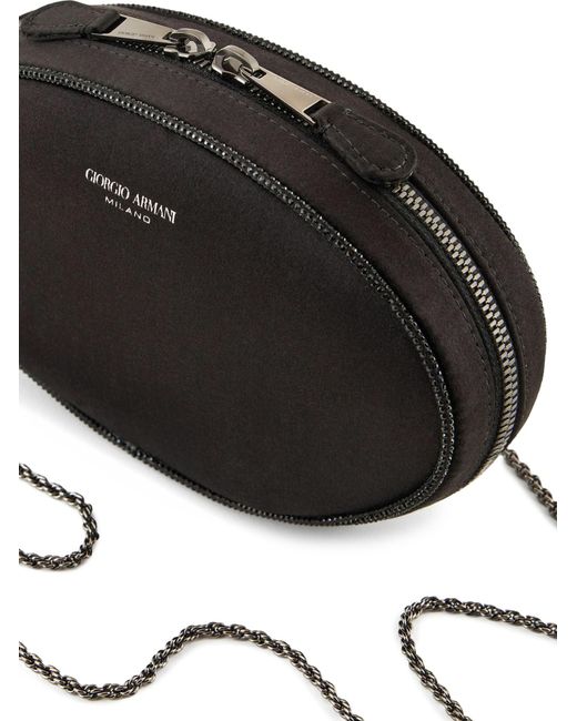 Giorgio Armani Black Chain-Link Clutch Bag