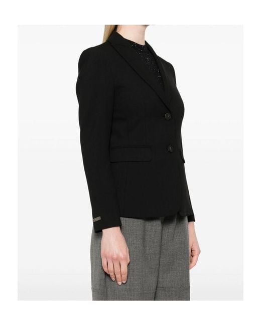 Peserico Black Single-Breasted Suit Jacket