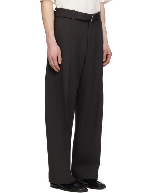 Studio Nicholson Black Belted Trousers for men