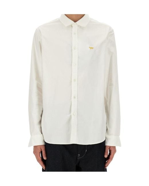Junya Watanabe White X Maison Kitsuné Logo-Embroidered Shirt for men