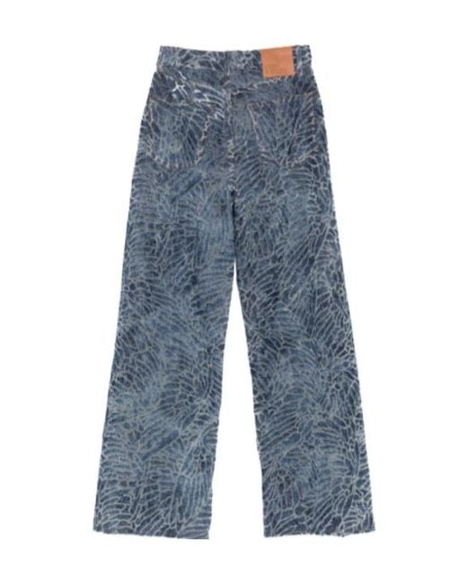 GIUSEPPE DI MORABITO Blue High-Waist Wide-Leg Pants