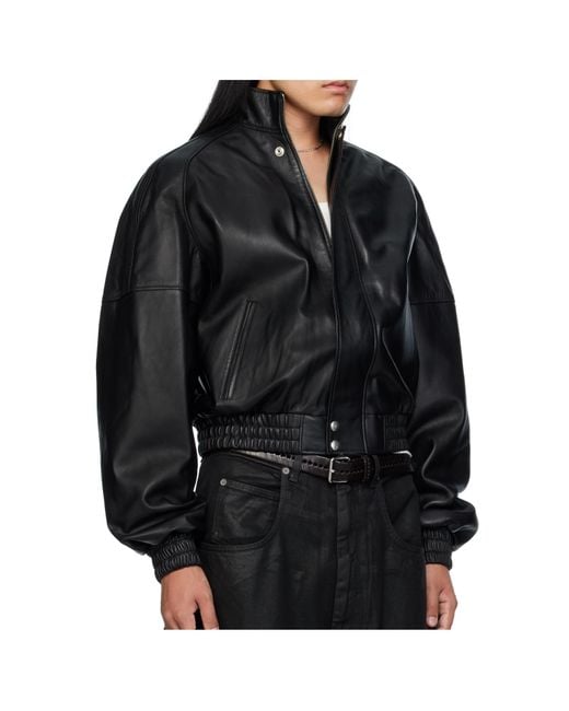 Lu'u Dan Black Blouson Leather Jacket for men