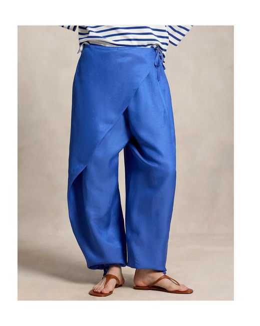 Polo Ralph Lauren Blue Wrap-Up Casual Pants