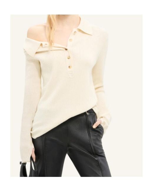 Courreges White Courrèges Button-Fastened Knitted Jumper