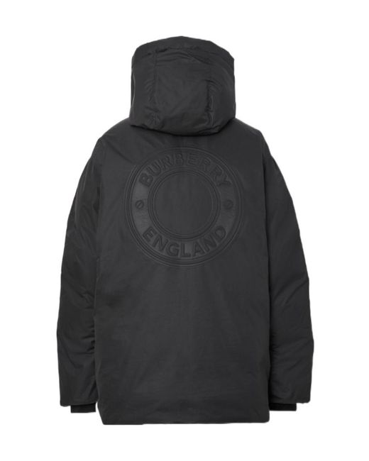 Burberry Black High-Neck Logo-Patch Padded Jacket for men