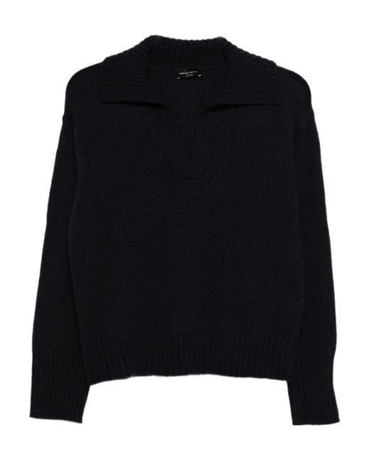 Roberto Collina Black Long-Sleeved Ribbed Sweater